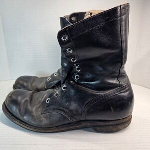 Vintage 1968 Craddock-Terry Black Leather Combat Boots Men's 12 N B.F. Goodrich